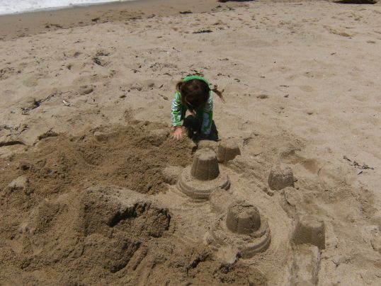 Sand castle destruction
